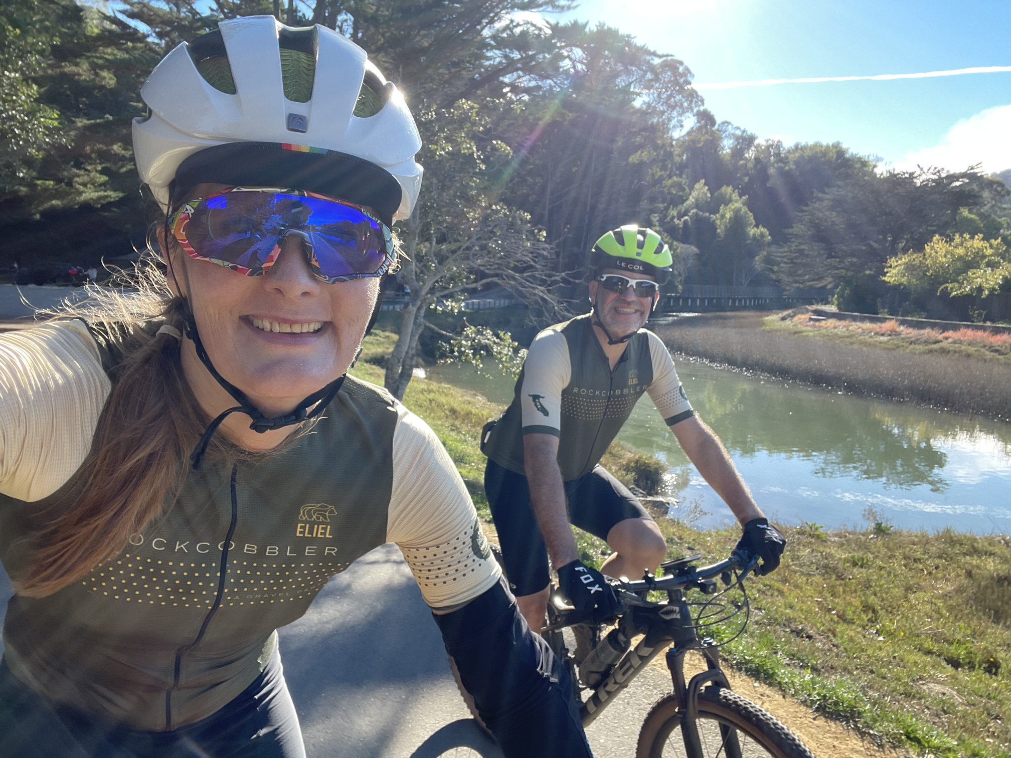 tracey & hunter on bike path