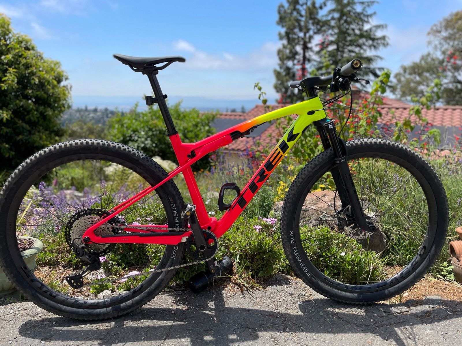 mountain bike and flowers