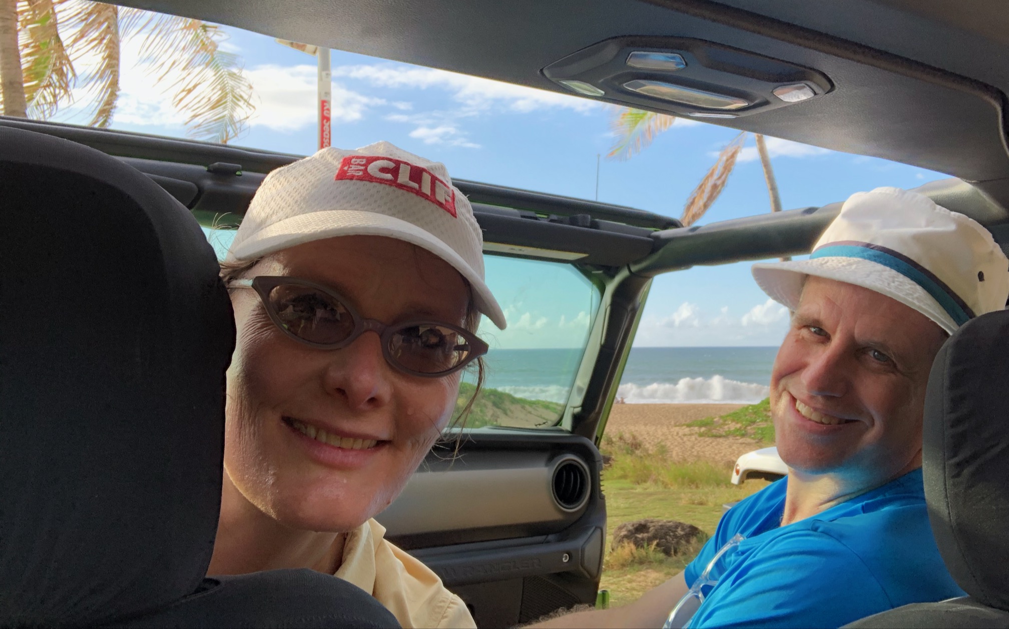 hunter and tracey looking at the beach