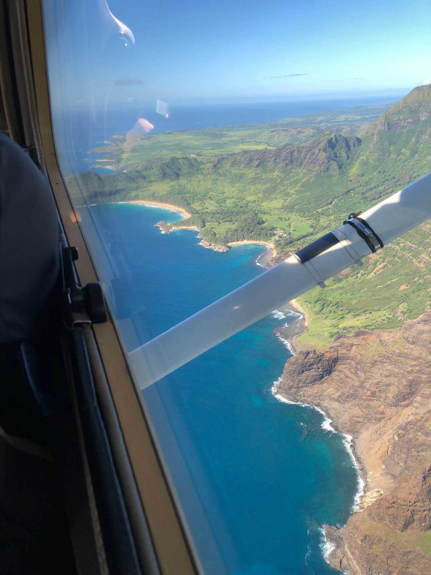 flying over kauai coast