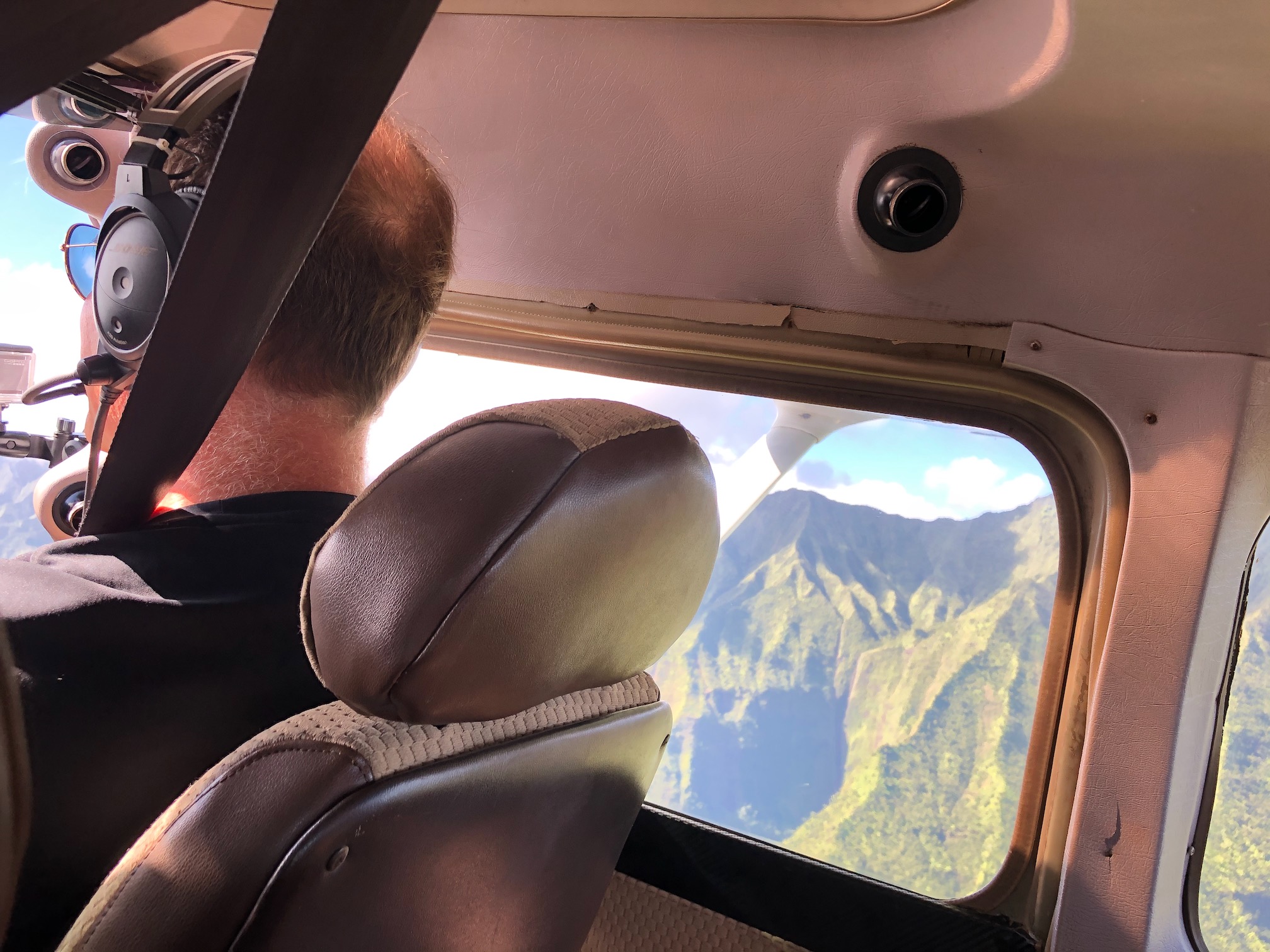 hunter flying overlooking central mountains